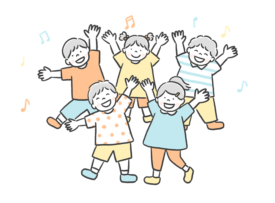 行事を楽しむ子どもたちのイラスト